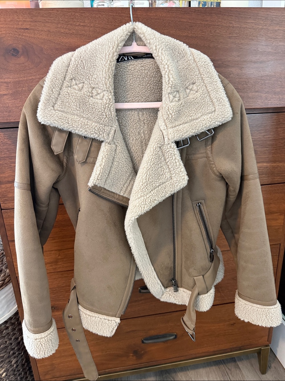 Zara Buckle Fuzzy Jacket